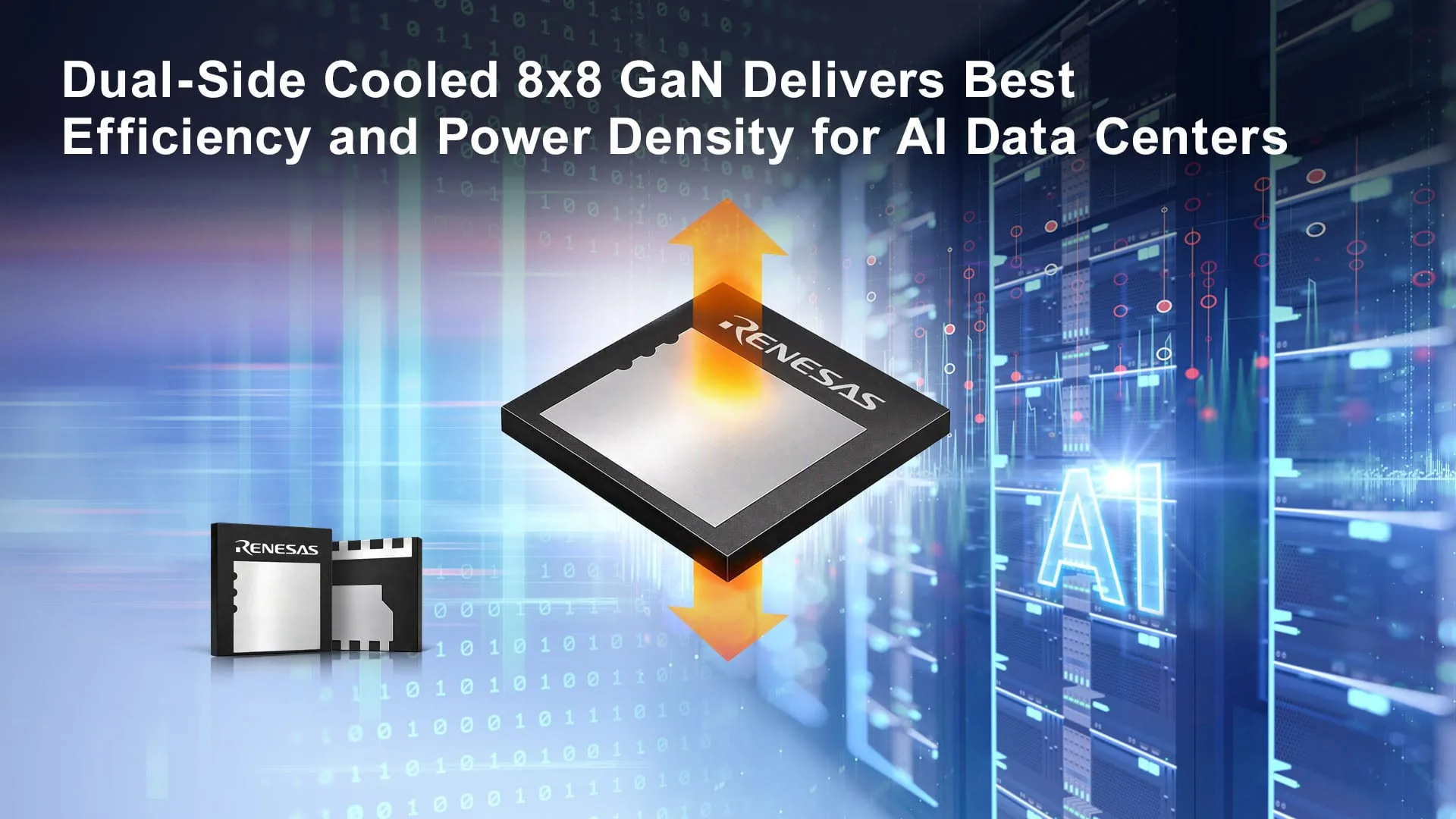 Силовой GaN-транзистор Renesas в корпусе PQFN 8×8 мм с двусторонним охлаждением